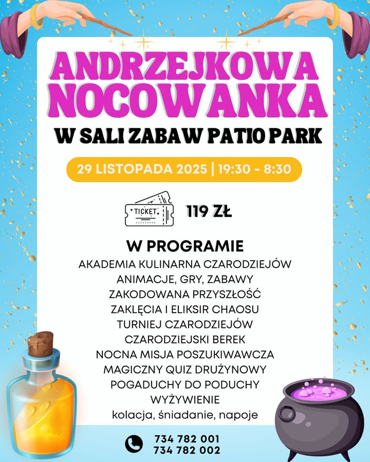 🔮✨ Andrzejkowa Nocowanka w Sali Zabaw Patio Park ✨🔮