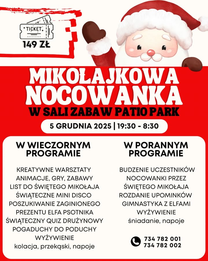 🌲✨ Mikołajkowa Nocowanka w Sali Zabaw Patio Park! ✨🌲