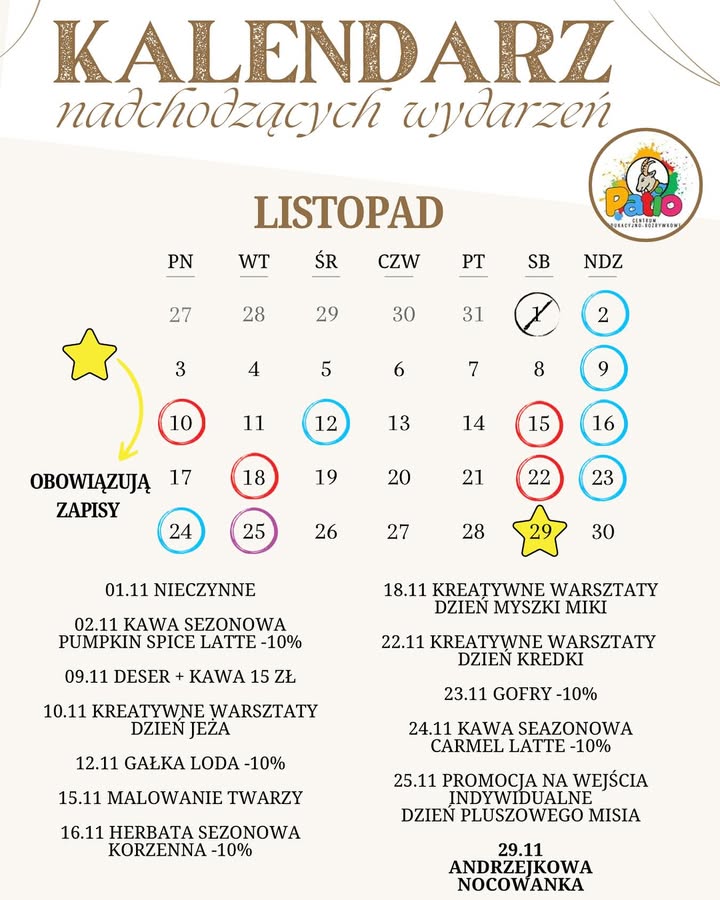 Listopad w Sali Zabaw Patio Park – nowy miesiąc, nowa dawka atrakcji 🍂