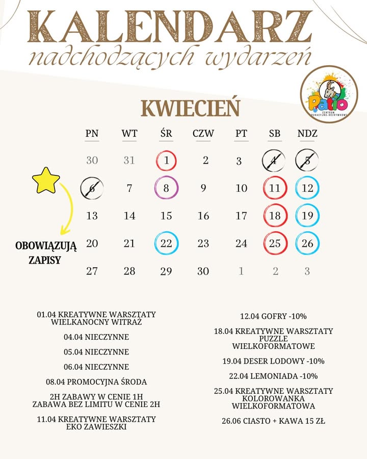 Kwiecień w Sali Zabaw Patio Park – nowy miesiąc, nowa dawka atrakcji 🌸