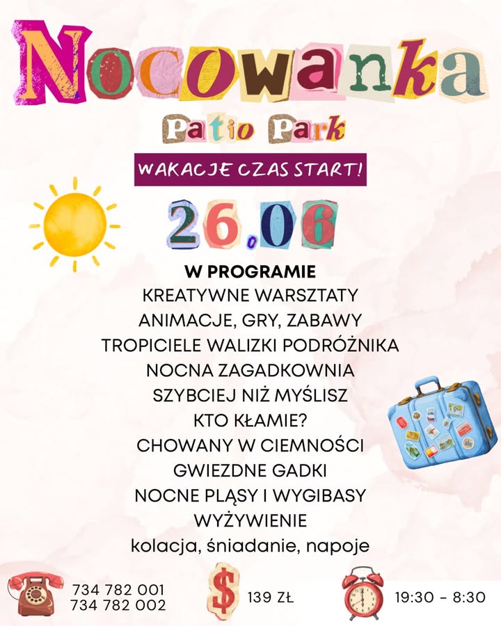 ✨🌙 Wakacyjna Nocowanka w Sali Zabaw Patio Park 🌙✨