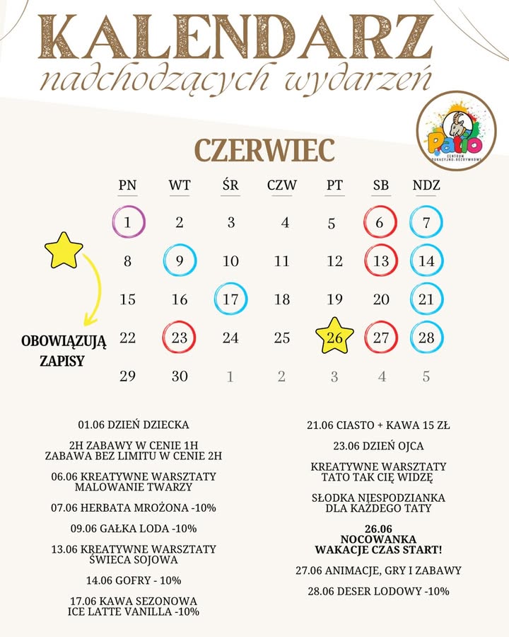 Czerwiec w Sali Zabaw Patio Park – nowy miesiąc, nowa dawka atrakcji 🌸