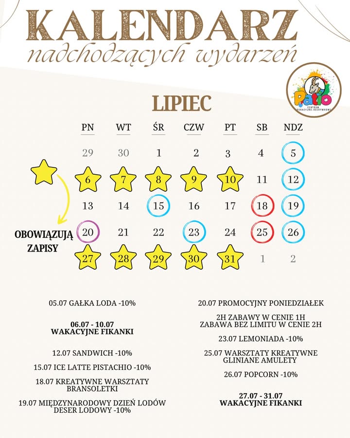 Lipiec w Sali Zabaw Patio Park – nowy miesiąc, nowa dawka atrakcji 🌸